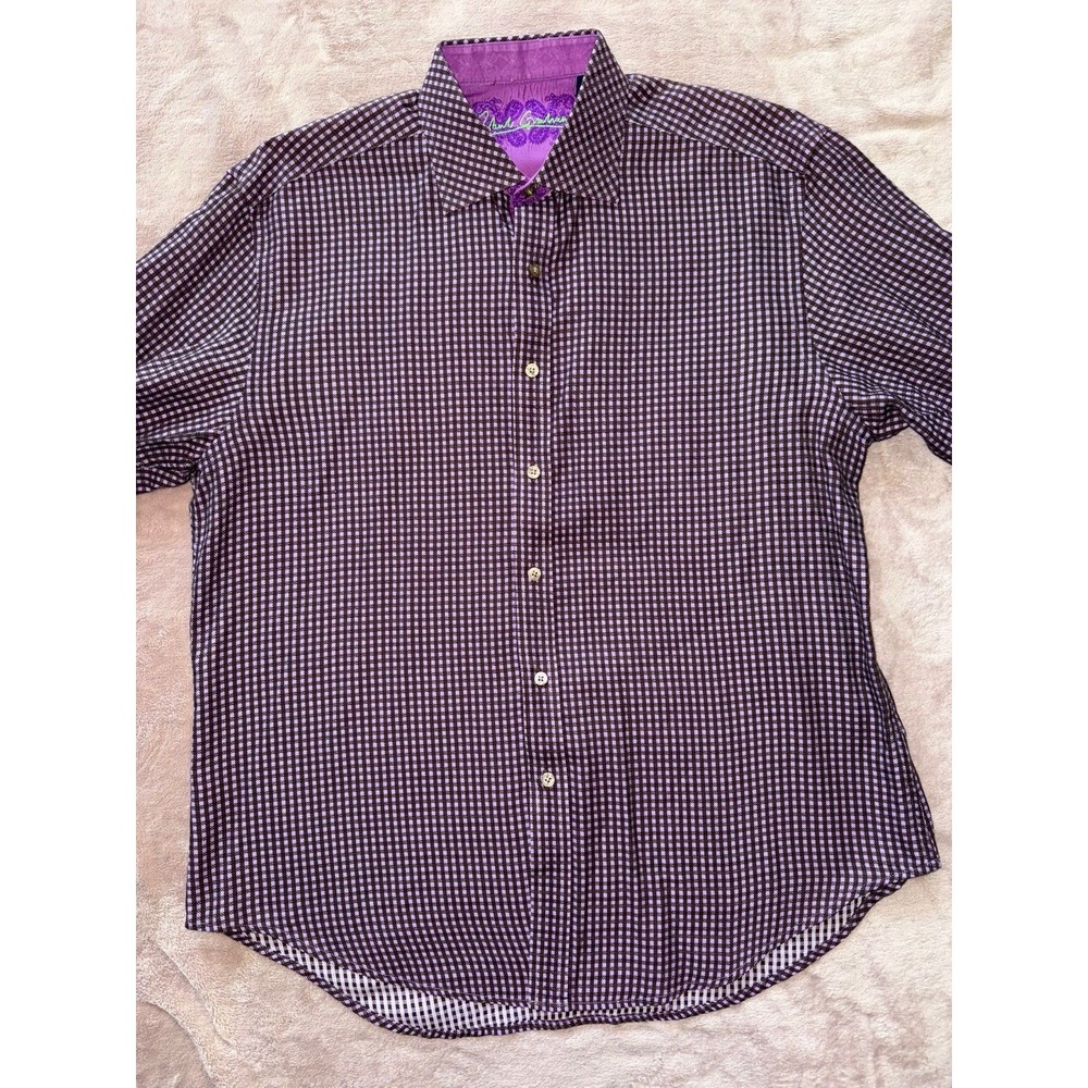 Robert Graham Purple Flip Cuff Classic Long Sleeve Shirt Size XL